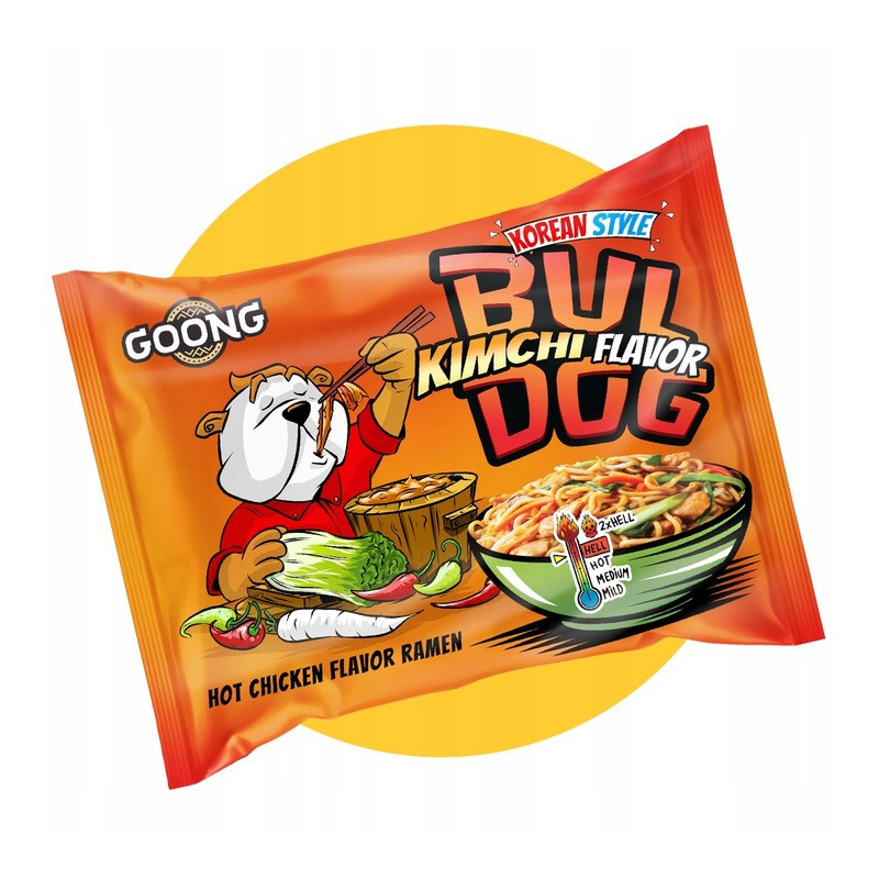 Goong BULDOG KIMCHI HOT CHICKEN RAMEN zupka chińska makaron OSTRA 117g