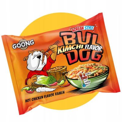 Goong BULDOG KIMCHI HOT CHICKEN RAMEN zupka chińska makaron OSTRA 117g