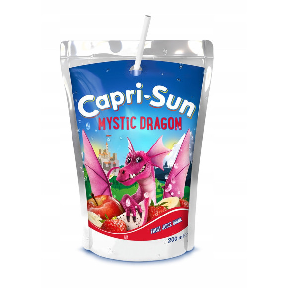 CAPRI-SUN Napój owocowy ze słomką WIELOOWOCOWY MYSTIC DRAGON 200ml 1sztuka CAPRI-SUN Napój owocowy ze słomką WIELOOWOCOWY MYSTIC DRAGON 200ml 1sztuka