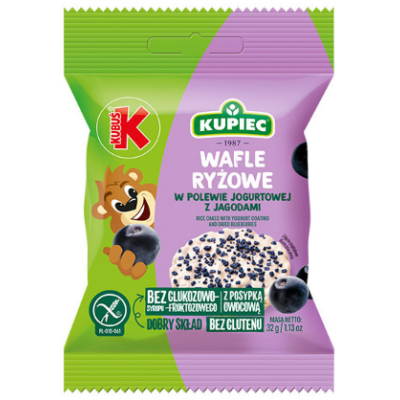 KUPIEC x KUBUŚ WAFLE RYŻOWE W POLEWIE JOGURTOWEJ Z SUSZONĄ