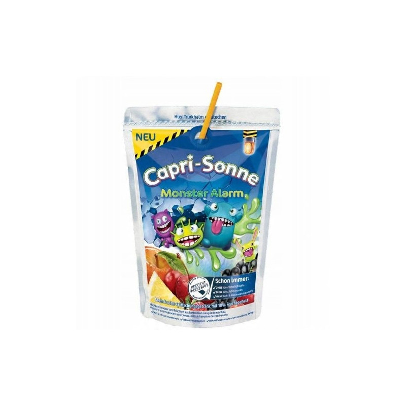 CAPRI-SUN Napój owocowy ze słomką WIELOOWOCOWY MONSTER ALARM 200ml 40szt 8L