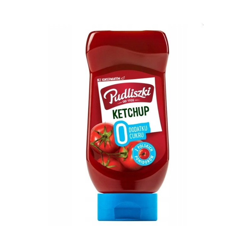 PUDLISZKI KETCHUP ŁAGODNY bez DODATKU CUKRU Z POLSKICH POMIDORÓW 440g 0,4KG