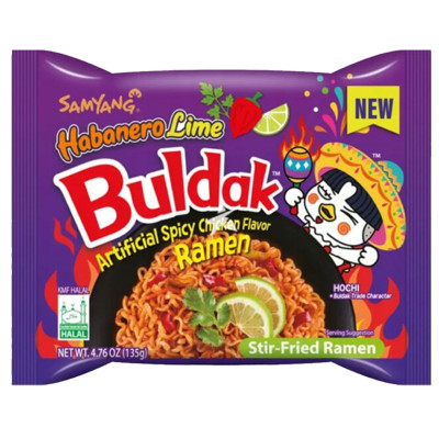 BULDAK DANIE ZUPA MAKARON KOREAŃSKI OSTRY RAMEN SPICY KURCZAK HABANERO LIME