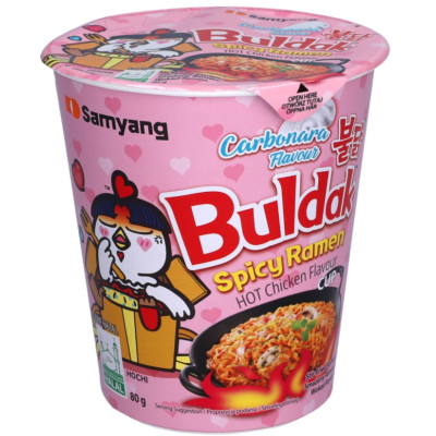 BULDAK kubek DANIE MAKARON RAMEN ZUPKA HOT CHICKEN FLAVOR CARBONARA 80G