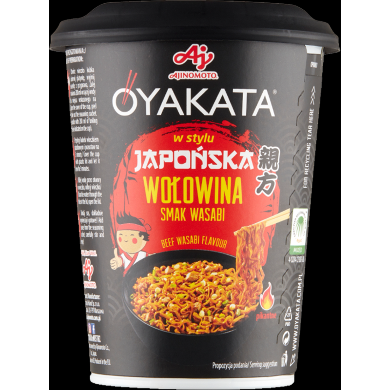 OYAKATA kubek TASTE of ASIA danie makaron JAPOŃSKA WOŁOWINA WASABI 93g