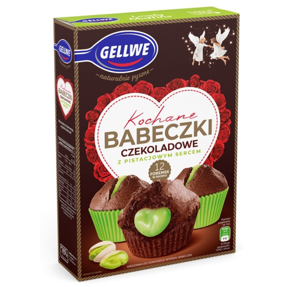 Gellwe KOCHANE BABECZKI CZEKOLADOWE PISTACJOWE z pistacjowym sercem 311g