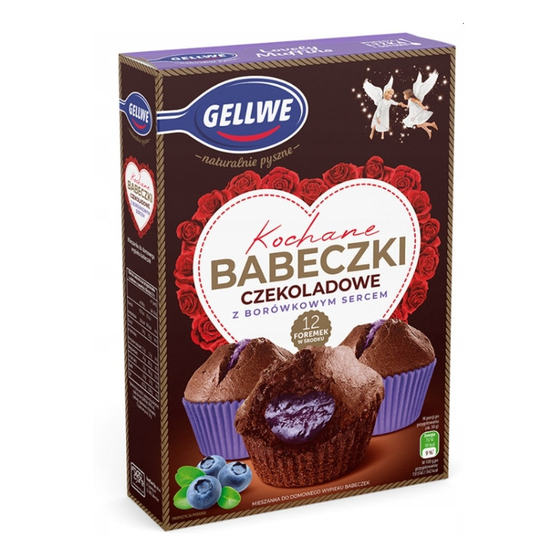 Gellwe KOCHANE BABECZKI CZEKOLADOWE BORÓWKOWE z borówkowym sercem 311g