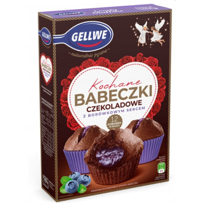Gellwe KOCHANE BABECZKI CZEKOLADOWE BORÓWKOWE z borówkowym sercem 311g