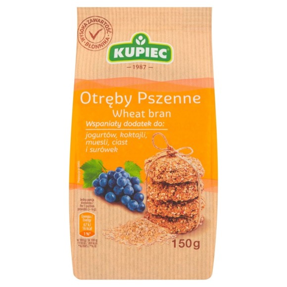 Kupiec OTRĘBY PSZENNE 150g 0,15KG do jogurtów koktajli ciast
