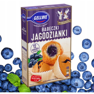 Gellwe BABECZKI JAGODOWE JAGODZIANKI 12 foremek mieszanka do wypieku 307g