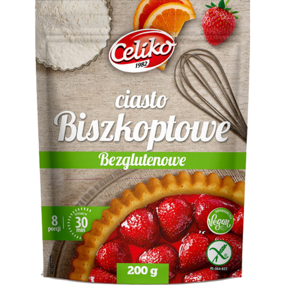 CELIKO CIASTO BISZKOPTOWE bezglutenowe 8 PORCJI gotowe w 30 minut 200g VEGE