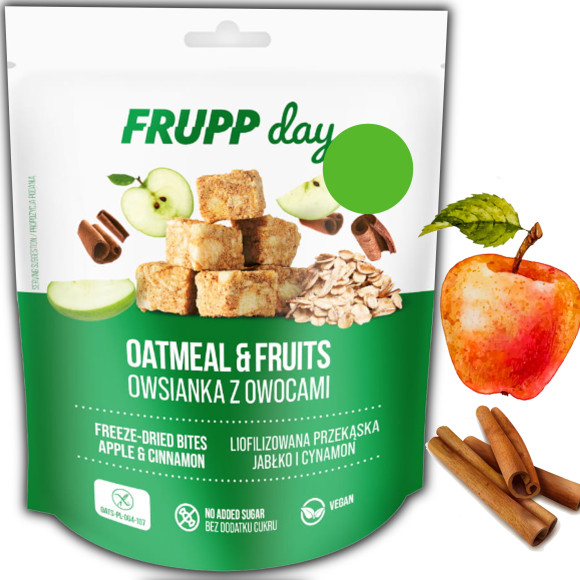 CELIKO FRUPP DAY KOSTKI owsianka JABŁKO CYNAMON 25g (zielone)  
