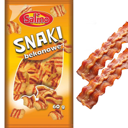 Salino PRAŻYNKI ziemniaczane SNAKI BEKONOWE chrupiąca przekąska 60G