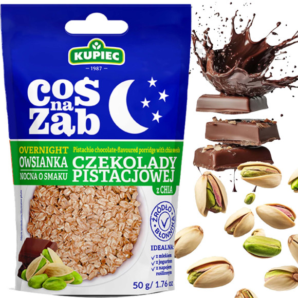 Kupiec COŚ NA ZĄB OWSIANKA NOCNA CZEKOLADA PISTACJOWA Z CHIA 50G