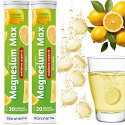 Starpharma MEGNESIUM MAX magnez + witamina B6 20 x2=40 tabletek musujących