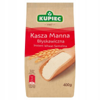 Kupiec KASZA MANNA BŁYSKAWICZNA z pszenicy 100% 400g 0,4KG KRÓTKA DATA