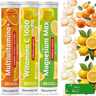 Starpharma MULTIWITAMINA + WITAMINA C + MAGNEZ tabletki plusz  60szt
