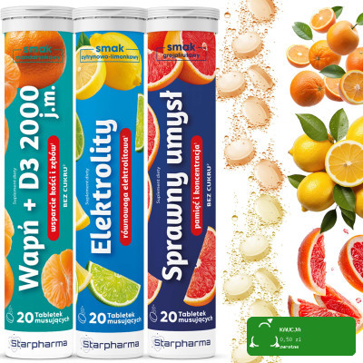 Starpharma WAPŃ+ELEKTROLITY+SPRAWNY UMYSŁ tabl musujące 20 x3 = 60 tabletek