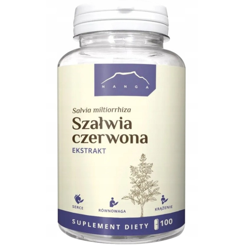 Nanga SZAŁWIA CZERWONA ekstrakt 700mg100k wsparcie SERCE KRĄŻENIE RÓWNOWAGA