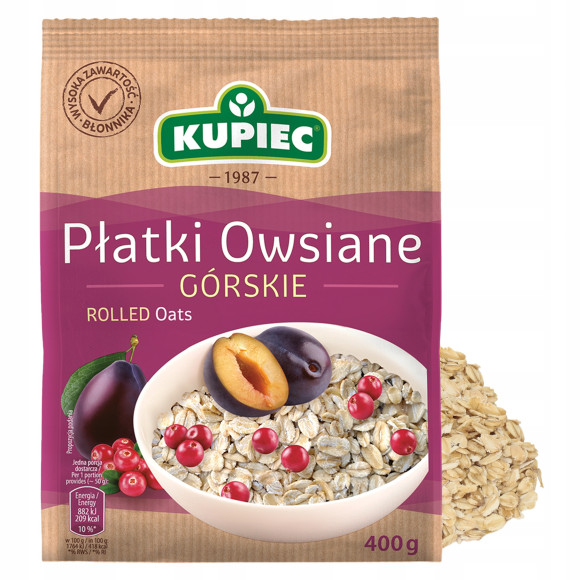Kupiec PŁATKI OWSIANE GÓRSKIE 400g 0,4KG