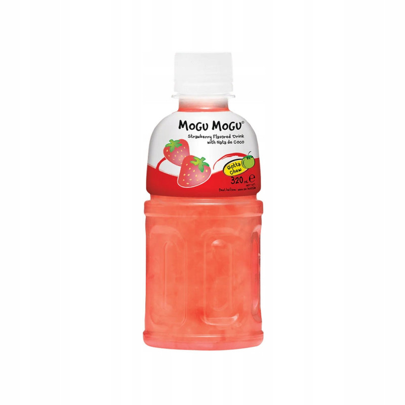 dubel MOGU MOGU napój TRUSKAWKA kawałkami galaretki kokosoweJ 320ml KRÓTKA DATA