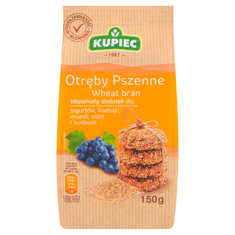 Kupiec OTRĘBY PSZENNE 150g 0,15KG do jogurtów koktajli ciast 