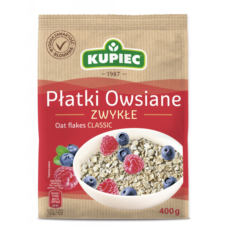 Kupiec PŁATKI OWSIANE ZWYKŁE 400g 0,4KG