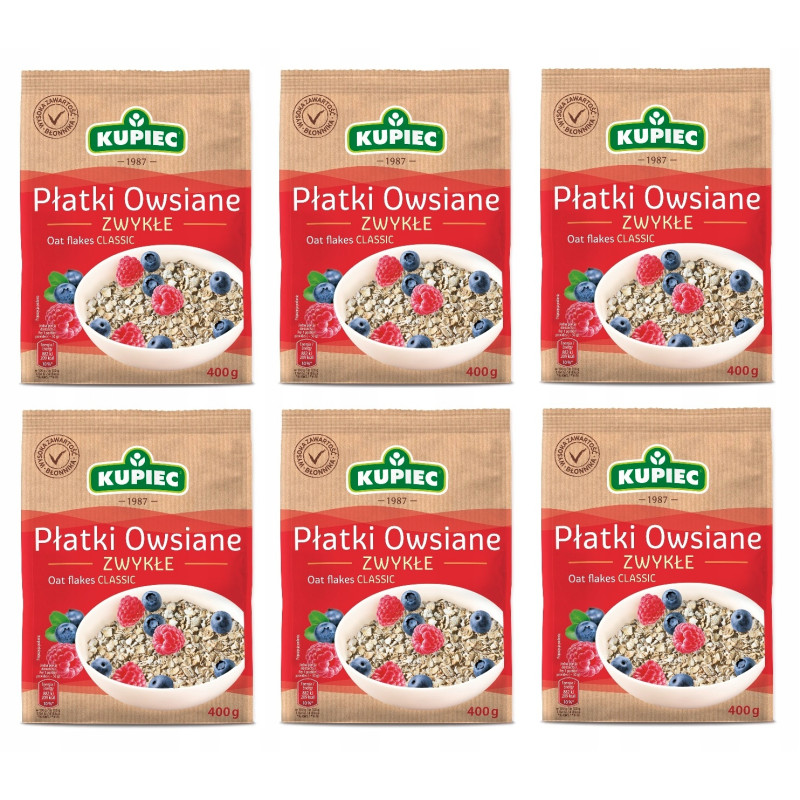 Kupiec PŁATKI OWSIANE ZWYKŁE 400g 0,4KG