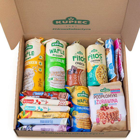KUPIEC MEGA BOX Wafle x11 Podpłomyki x2 Ciasteczka x3 mix 16szt aż 1,18KG !