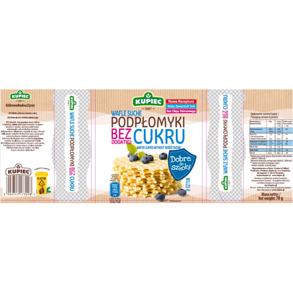 Kupiec PODPŁOMYKI BEZCUKROWE BEZ CUKRU 70g