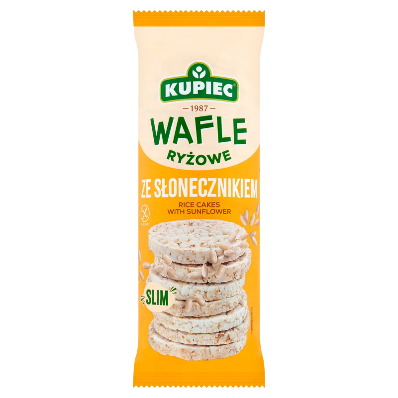 Kupiec WAFLE RYŻOWE ZE SŁONECZNIKIEM - SLIM - bezglutenowe 90g