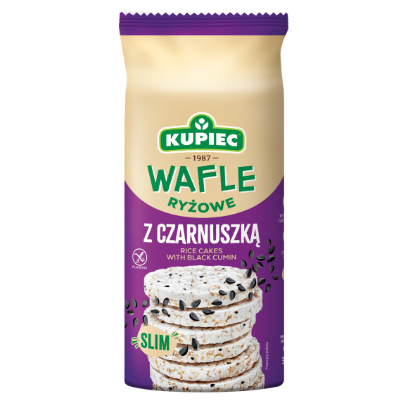 Kupiec WAFLE RYŻOWE Z CZARNUSZKĄ - SLIM - bezglutenowe 90g