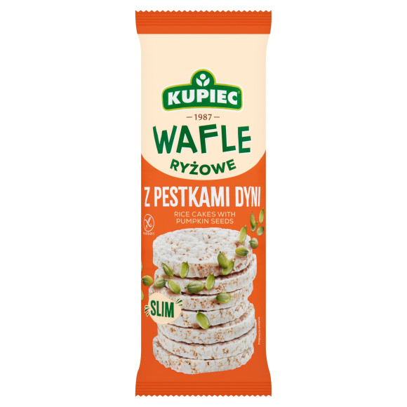 Kupiec WAFLE RYŻOWE Z PESTKAMI PESTKĄ DYNI dynia - SLIM - bezglutenowe 90g