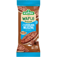 Kupiec WAFLE RYŻOWE bezglutenowe W CZEKOLADZIE MLECZNEJ 4szt 60g