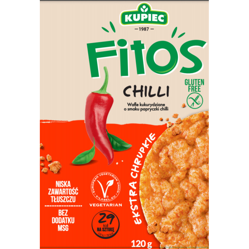 Kupiec FITOS WAFLE smakowe KUKURYDZIANE CHILLI bezglutenowe 120g