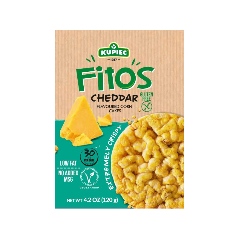 Kupiec FITOS WAFLE smakowe KUKURYDZIANE o smaku CHEDDAR bezglutenowe 120g