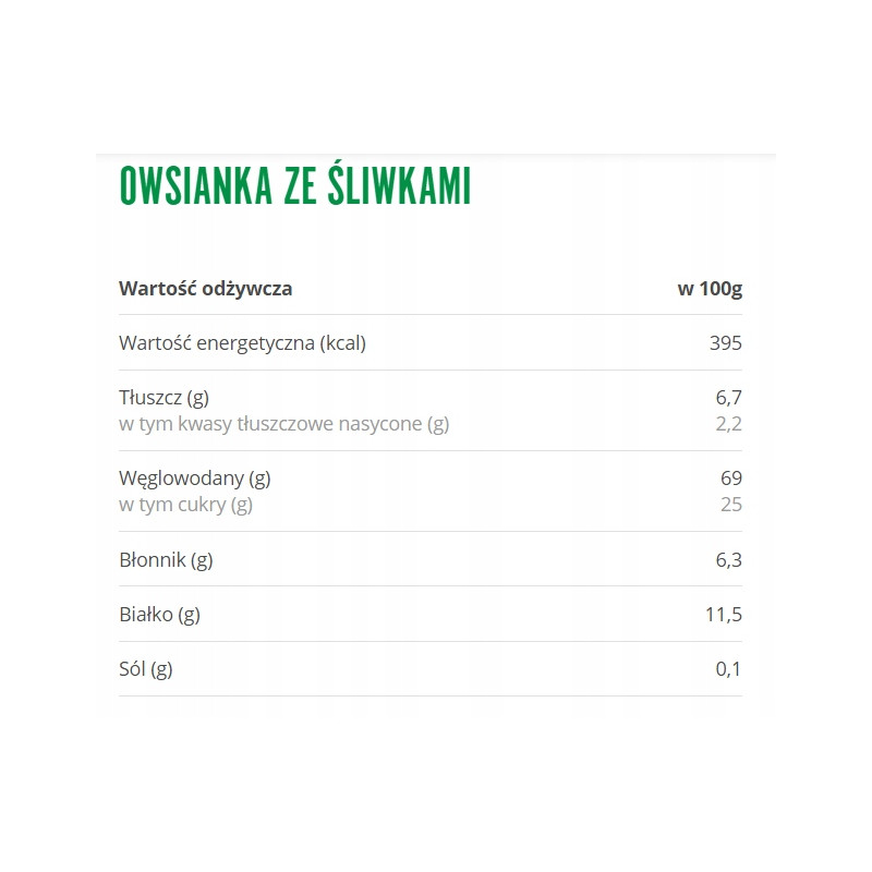 Kupiec COŚ NA ZĄB - OWSIANKA ZE ŚLIWKAMI 50g gotowe w 3 minuty