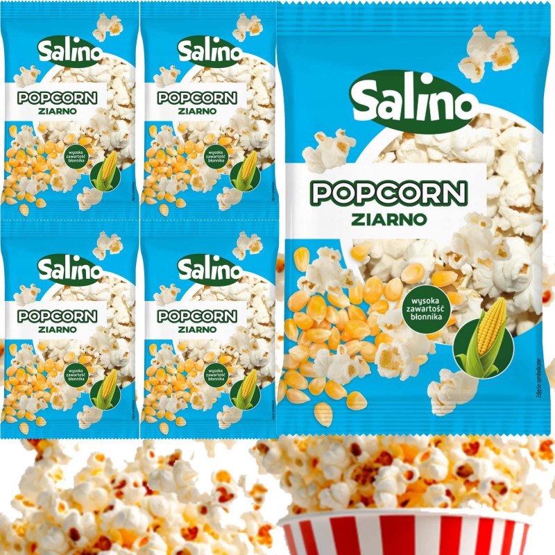 Salino POPCORN ZIARNO KUKURYDZY do zrobienia popcornu 150g x5 = 0,75kg