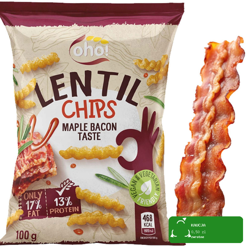 OHO LENTIL CHIPS Chipsy z czerwonej soczewicy MIX 3 SMAKÓW 100g x12 = 1,2kg