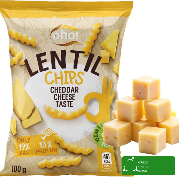 OHO LENTIL CHIPS Chipsy z czerwonej soczewicy MIX 3 SMAKÓW 100g x12 = 1,2kg