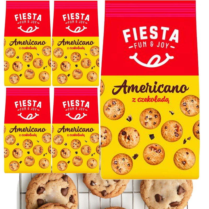 Fiesta CIASTKA AMERICANO Z KAWAŁKAMI CZEKOLADY a la pieguski100g x5 =0,5kg