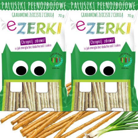 eZerki PALUSZKI PEŁNOZIARNISTE GRAHAMOWE CEBULKA dla dzieci 70g x2 = 140g