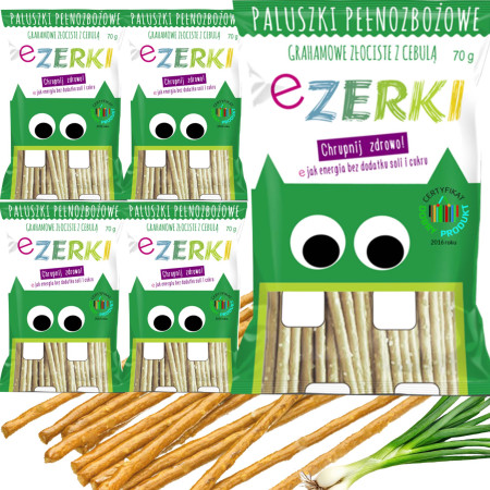 eZerki PALUSZKI PEŁNOZIARNISTE GRAHAMOWE CEBULKA dla dzieci 70g x5 = 0,35kg