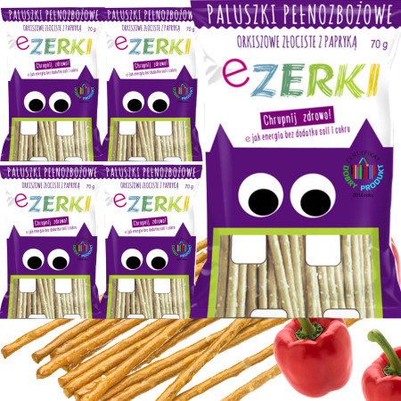 eZerki PALUSZKI ORKISZOWE dla dzieci złociste Z PAPRYKĄ  70g x5 = 0,35kg