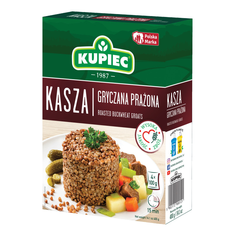 Kupiec KASZA GRYCZANA PRAŻONA 4x100g 400g 0,4KG gotowe w 15minut