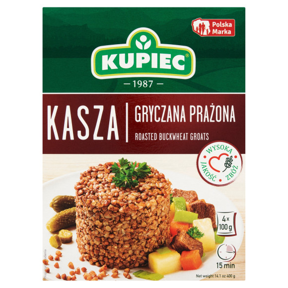 Kupiec KASZA GRYCZANA PRAŻONA 4x100g 400g 0,4KG gotowe w 15minut
