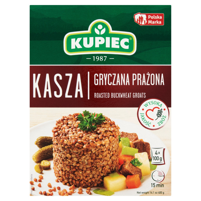 Kupiec KASZA GRYCZANA PRAŻONA 4x100g 400g 0,4KG gotowe w 15minut