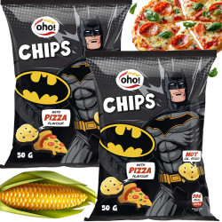 OHO! CHIPSY KUKURYDZIANE O SMAKU PIZZY pizzowe BATMAN 50g x2 = 100g