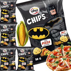 OHO! CHIPSY KUKURYDZIANE O SMAKU PIZZY pizzowe BATMAN 50g x5 = 0,5kg