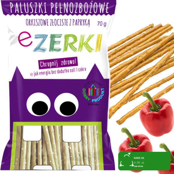eZerki PALUSZKI pełnozbożowe bez cukru MIX 4 SMAKÓW x3 70g x12 = 0,84kg